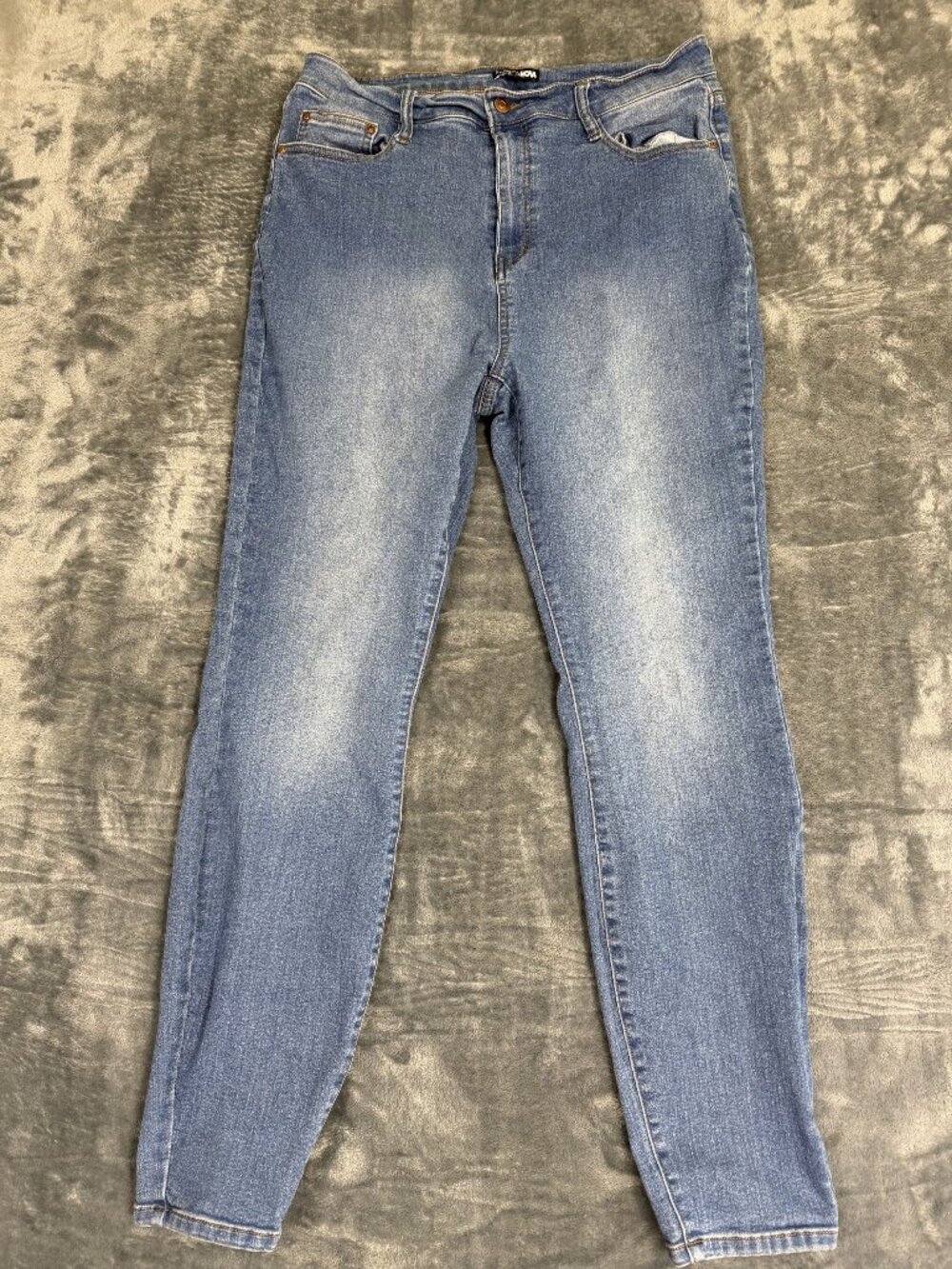 Fashion Nova High-Waist Blue Skinny Jeans Size 14